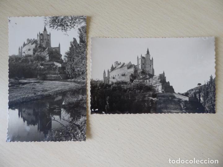 Postales: Lote de 2 postales Segovia- El Alc&aacute;zar, (vista posterior y r&iacute;o Eresma), Garc&iacute;a Garrabella 11 y 65