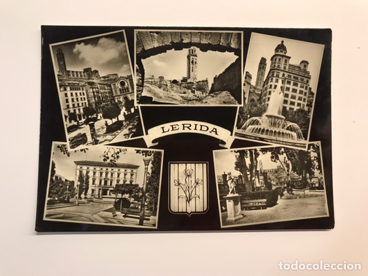 Postales: LERIDA, Postal No.142, Plaza d&eacute; Espa&ntilde;a, Seo Antigua... SOBERANAS (a.1965) dedicada..