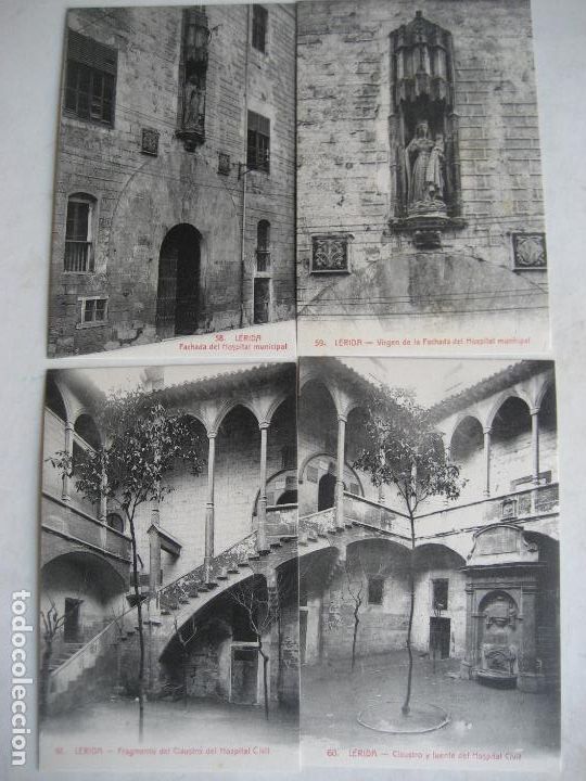 Postales: LERIDA. Hospital Municipal. Colleccion Urriza. 4 Postales. N&ordm; 58,59,60,61. Sin circular.