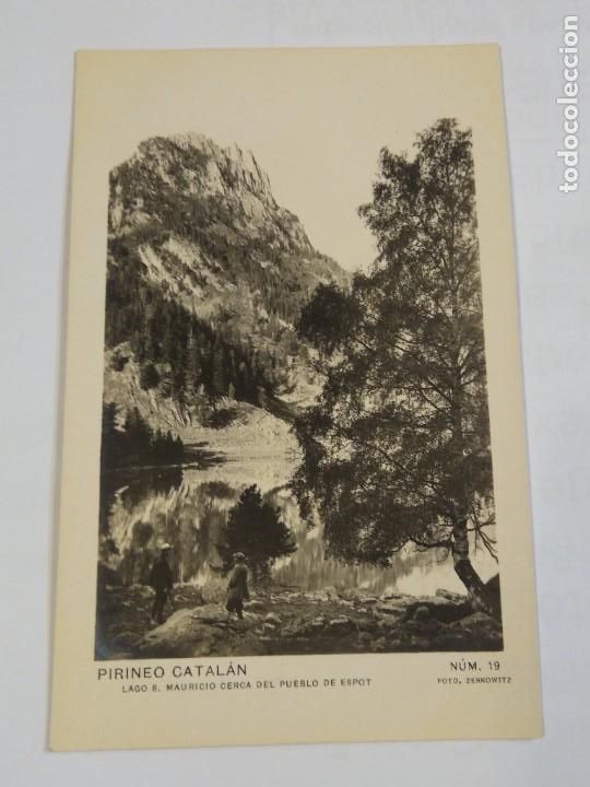Postales: Pirineo catal&aacute;n. Lago S. Mauricio cerca del Pueblo de Espot. Num 19 ZERKOWITZ Sin circular.
