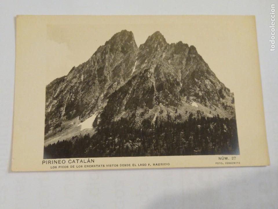Postales: Pirineo catal&aacute;n. Los Picos de los Encantats vistos desde el Lago S. Mauricio . Num 27 ZERKOWITZ
