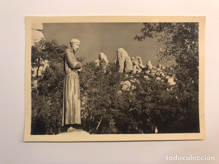 Postales: MONTSERRAT Postal Fotograf&iacute;ca, No.28, Estatua de San Francisco de Asis, Foto Dom Ripol (h.1940?)