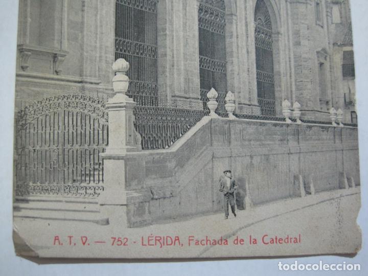 Postales: LERIDA-LLEIDA-FACHADA DE LA CATEDRAL-ATV 752 A.T.V.-POSTAL ANTIGUA-(76.639)