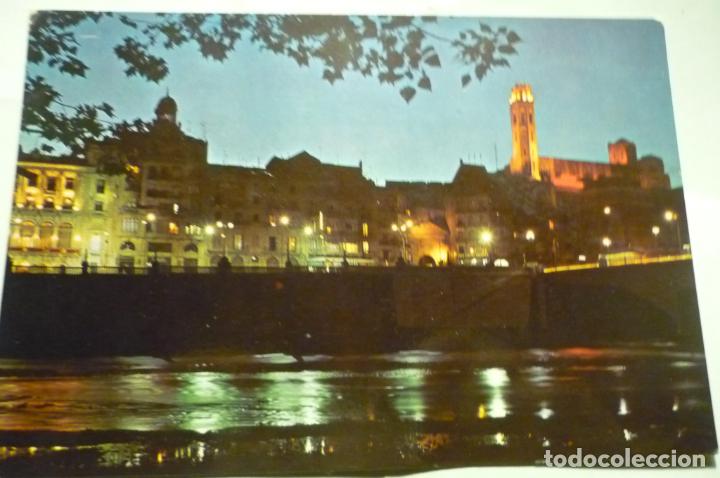 Postales: POSTAL LERIDA NOCTURNA -SEO Y SEGRE ESCRITA