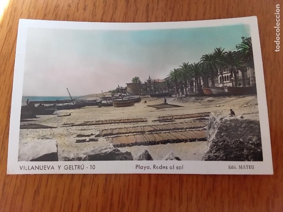 Postales: Vilanova i la Geltr&uacute;.Playa.Redes al sol. - Foto 1