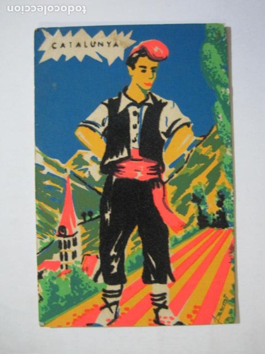 Cartes Postales: CATALUNYA-DIBUJO DECORADO CON TELA-CREACIONES AROMI-POSTAL ANTIGUA-VER FOTOS-(76.723)