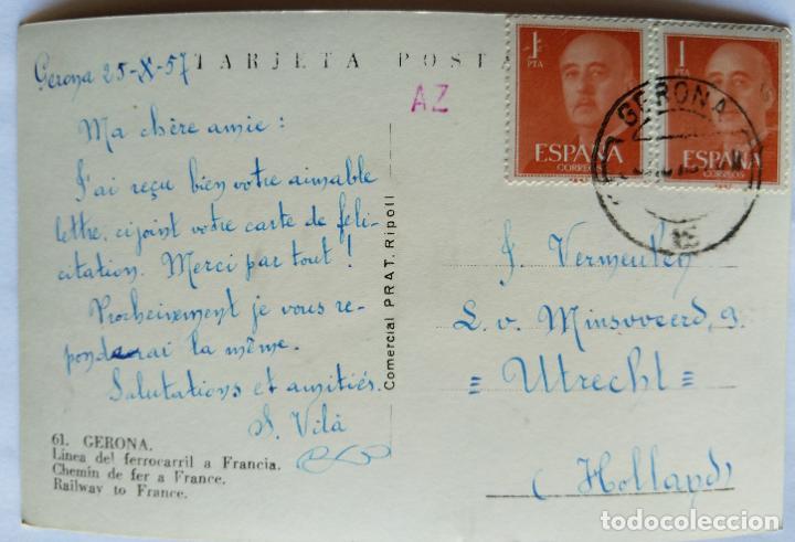 Postales: GERONA LINEA DE FERROCARRIL A FRANCIA - Foto 2