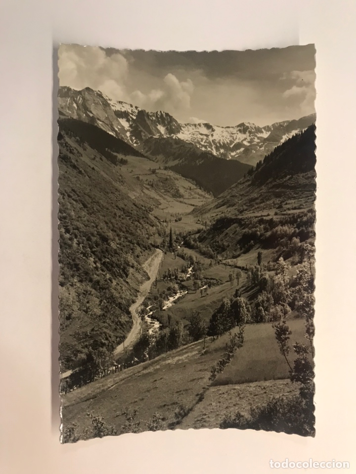 Postales: VALLE DE ARAN (Lerida) Postal No.376, Viella R&iacute;o Negro desde la Carretera del T&uacute;nel.,