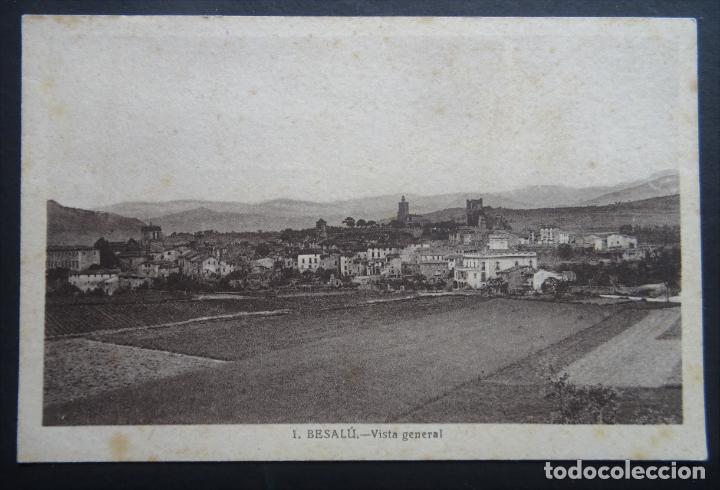 Postcards: Besal&ugrave;, vista general, postal circulada del a&ntilde;o 1952