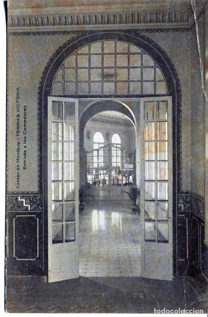 Postales: CALDAS DE MONTBUY-TERMAS VICTORIA-ENTRADA COMEDORES- A&Ntilde;O 1946