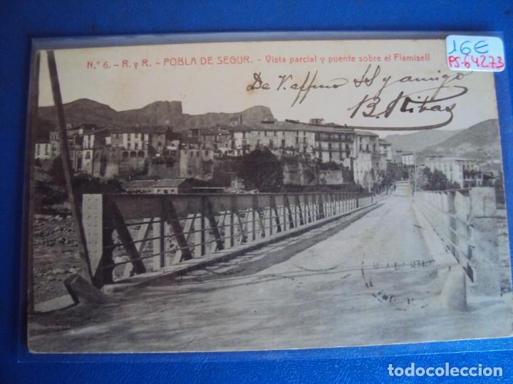 Postales: (PS-64273)POSTAL DE POBLA DE SEGUR-VISTA PARCIAL Y PUENTE SOBRE EL FLAMISELL