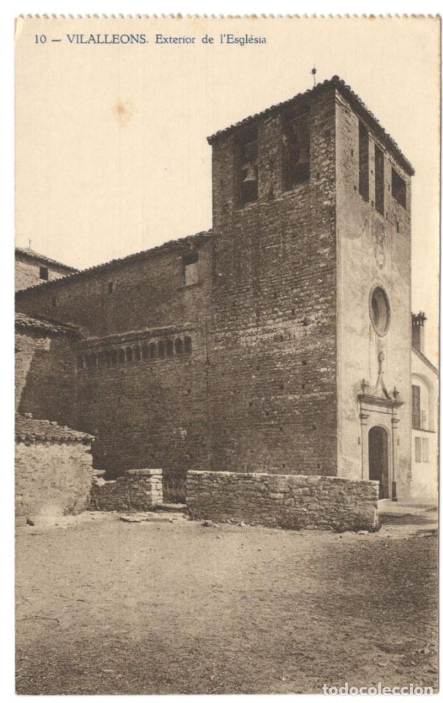Postais: VILALLEONS. EXTERIOR DE L'ESGLESIA. N&ordm;10. huecograbado Joaquin Mumbr&uacute;.