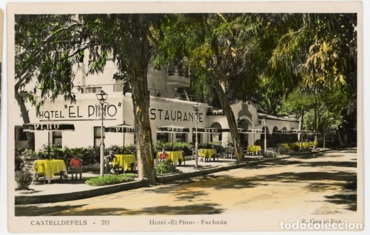 Cartoline: a06173 castelldefels hotel el pino fachada gasso n&ordm;20 circulada fotografica coloreada