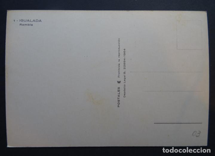 Postales: Igualada ( Barcelona ), Rambla , postal sin circular - Foto 2