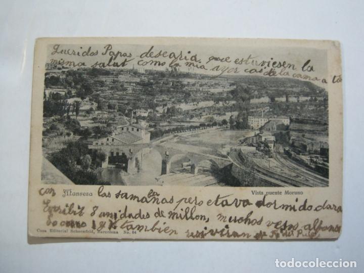 Postcards: MANRESA-VISTA PUENTE MORUNO-REVERSO SIN DIVIDIR-CASA ED&middot;SCHOENFELD-POSTAL ANTIGUA-(77.079)