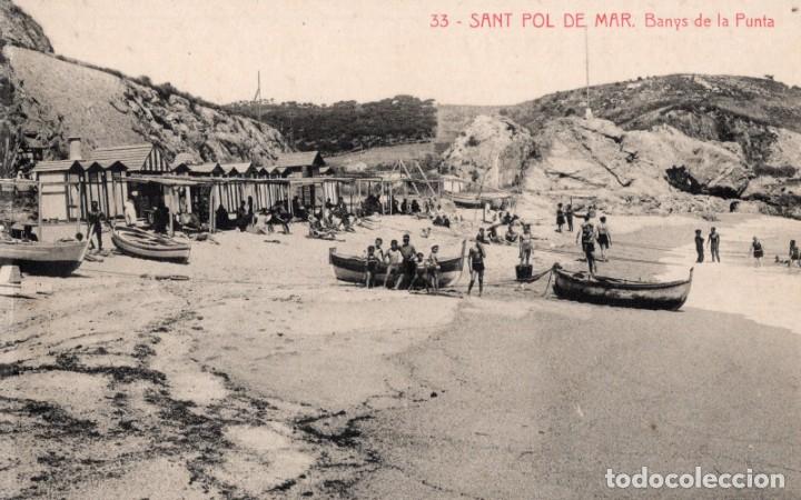 Postales: sant pol de mar. 33 banys de la punta. passols