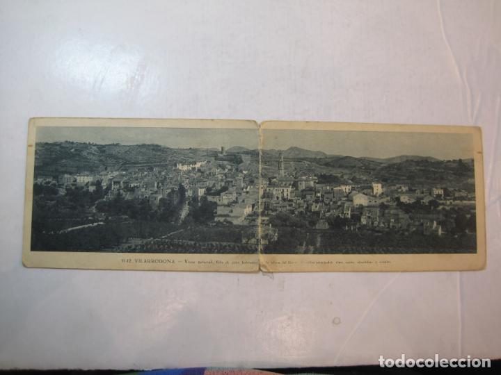 Cartoline: VILARRODONA-11 & 12-DOBLE-VISTA GENERAL-EDICIONES CATALA-POSTAL ANTIGUA-(77.370)