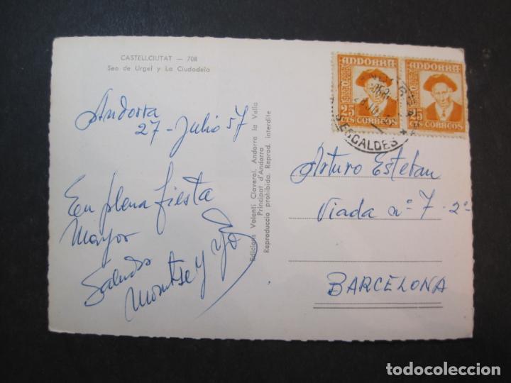 Postales: CASTELLCIUTAT-SEO DE URGEL Y LA CIUDADELA-CIRCULADA ANDORRA-POSTAL ANTIGUA-(77.386)