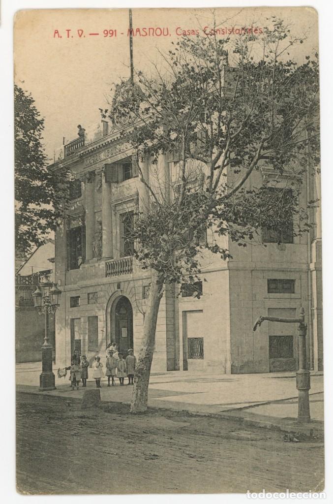 Cartoline: a06351 masnou casas consistoriales atv n&ordm;991 circulada 1907