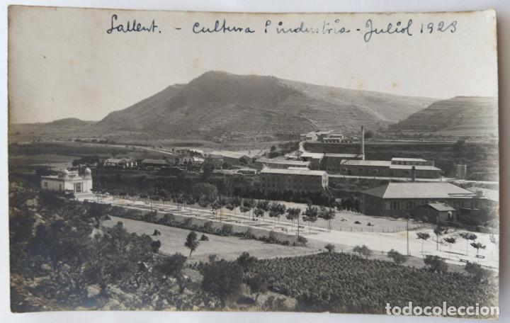 Postales: SALLENT CULTURA I FABRICA INDUSTRIAL JULIOL 1923