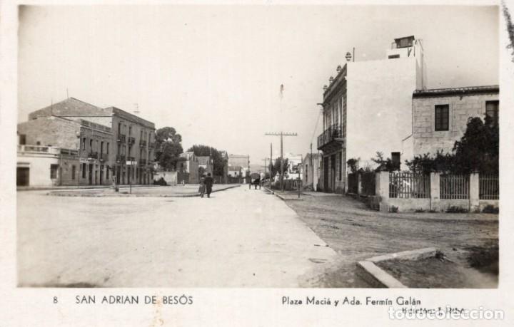 Postales: san adrian de besos. 8 plaza maci&agrave; y avda ferm&iacute;n gal&aacute;n. fotogr&aacute;fica. j. rib&oacute;