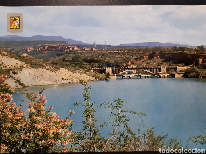 Postales: Postal de. Pirineo catal&aacute;n. Salas de pallars. Vista general puente sobre el lago San Antonio.