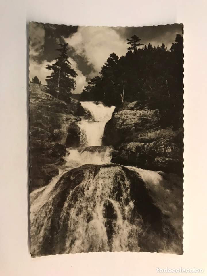 Postales: VALLE DE BOHI (Lerida) Postal No.23, Cascada del Santo Esp&iacute;ritu. Junta Provincial de Turismo