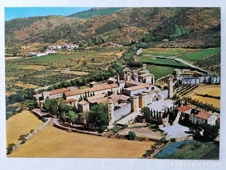 Postales: POSTAL REAL MONASTERIO DE POBLET, VISTA AEREA, A&Ntilde;OS 60