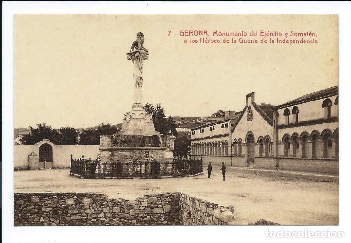 Postales: Gerona.- Monumento del Ej&eacute;rcito y Somat&eacute;n a los H&eacute;roes de la Guerra de la Independencia