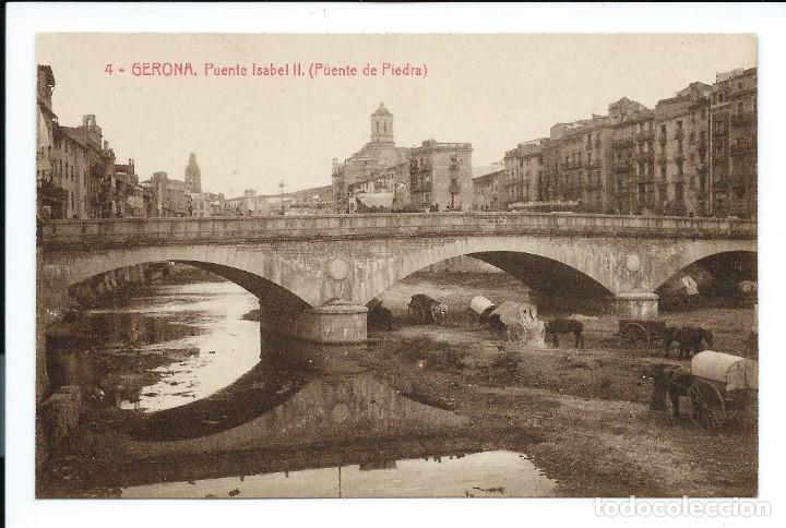 Postales: Gerona.- Puente Isabel II. (Puente de Piedra)