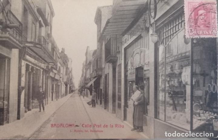 Postales: BADALONA, CALLE PRAT DE LA RIBA, ENVIADA A FOTOGRAFO DE MUXIA