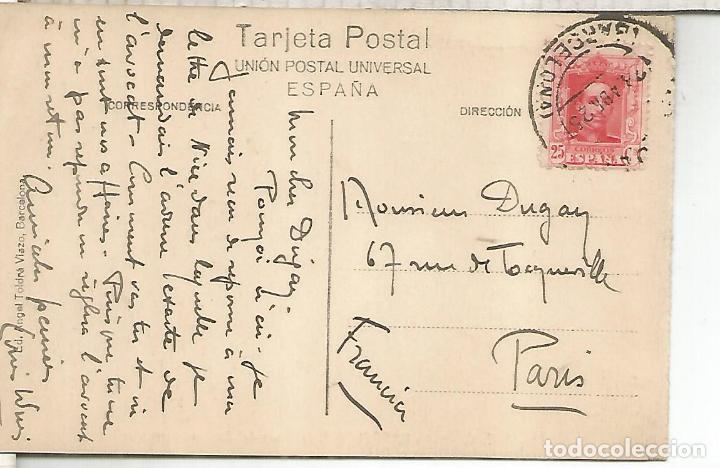 Postales: BARCELONA JARDINES DEL PARQUE ESCRITA - Foto 2