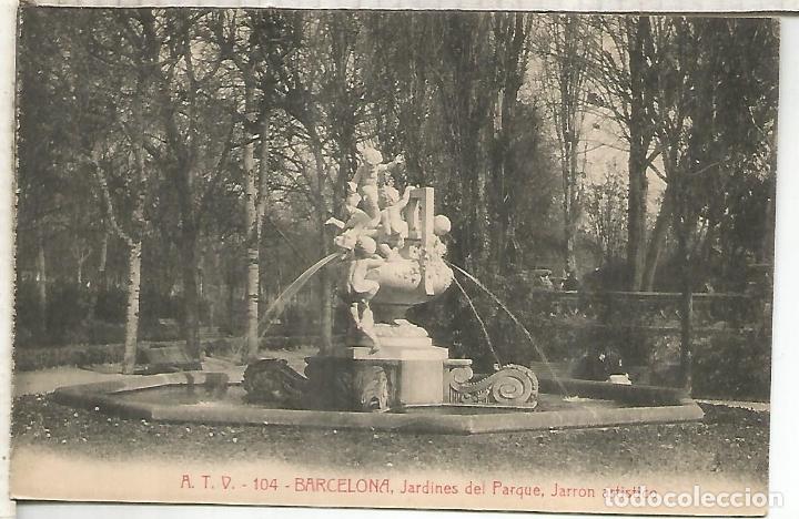 Postales: BARCELONA JARDINES DEL PARQUE ESCRITA - Foto 1