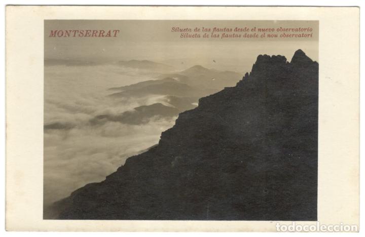 Postales: POSTAL FOTOGRAFICA - MONTSERRAT - SILUETA DE LAS FLAUTAS DESDE EL NUEVO OBSERVATORIO.