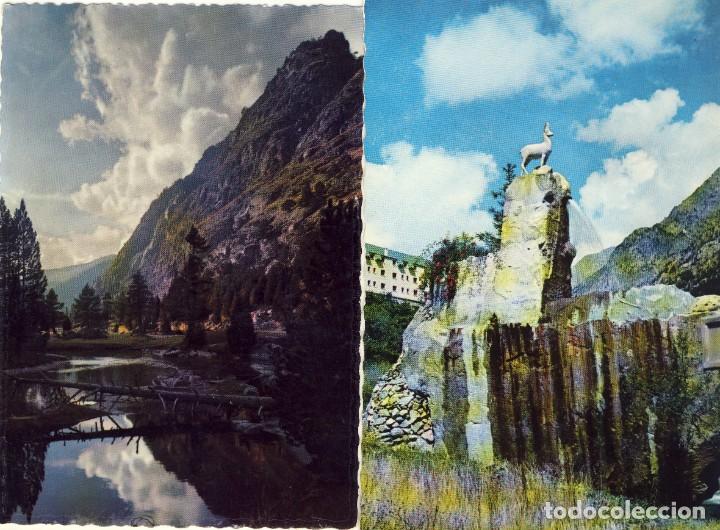 Postales: PIRINEOS DE L&Eacute;RIDA.- EL VALLE DEL BOHI: AIG&Uuml;ES TORTES Y GRAN BALNEARIO DE CALDAS.-