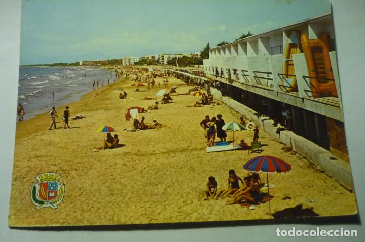 Postales: postal detalle playa salou