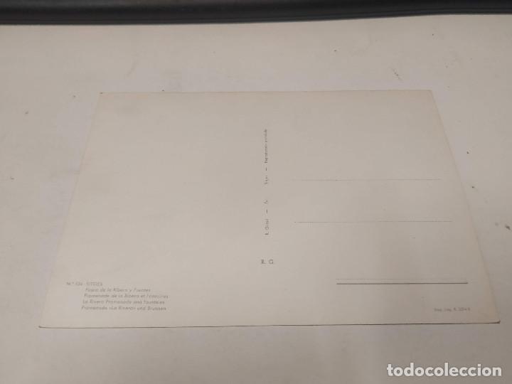 Postales: GARRAF - POSTAL SITGES - PASEO DE LA RIBERA Y FUENTES - Foto 2