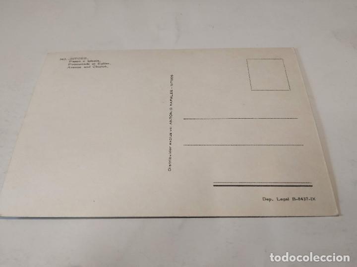 Postales: GARRAF - POSTAL SITGES - PASEO E IGLESIA - Foto 2