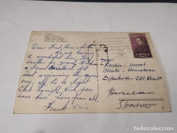 Postales: GARRAF - POSTAL SITGES - PASEO E IGLESIA - Foto 2