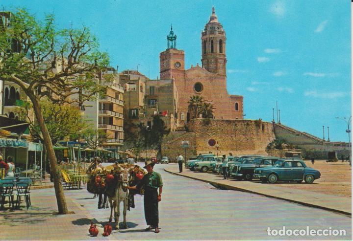Postales: (524) SITGES. BALUARTE E IGLESIA . BURRO BOTIJERO . ... SIN CIRCULAR - Foto 1