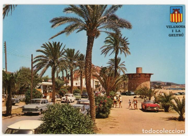 Postales: m02081 Vilanova Y la Geltru Paseo Ribarroges 1966 Salvat N&ordm;341 Chevrolet Bel Air Triumph Convertible