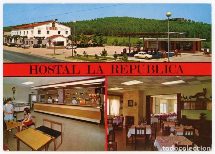 Cartes Postales: m02303 riudellots de la creu hostal la republica 1972 cerber n&ordm;658 estacion de servicio gordini
