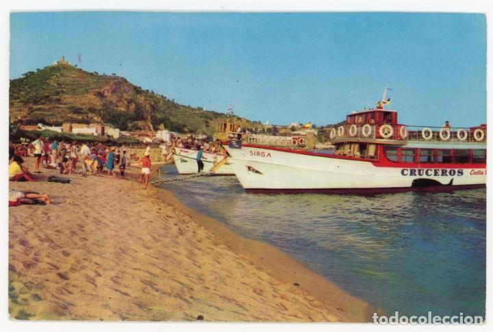 Postkarten: m02395 blanes playa al fondo castillo de san juan 1963 raker n&ordm;103