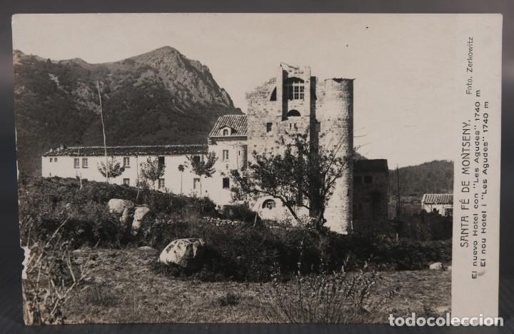 Postales: Tarjeta postal Sant F&eacute; de Montseny-El nuevo hotel con Les Agudes a&ntilde;os 40