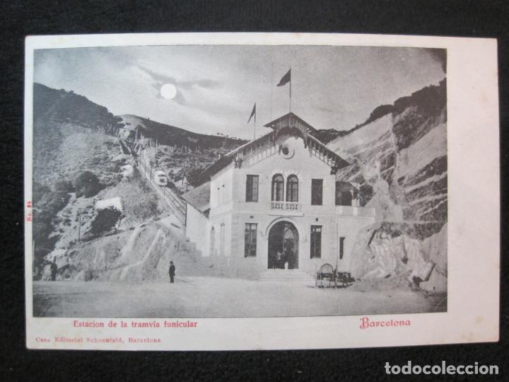 Postkarten: BARCELONA-ESTACION DEL TRANVIA FUNICULAR-CASA SCHOENFELD-REVERSO SIN DIVIDIR-POSTAL ANTIGUA-(80.121)