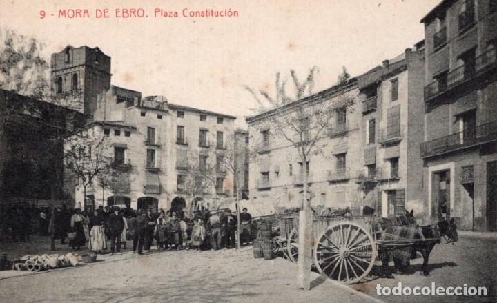 Postales: Mora de Ebro. 9 Plaza Constituci&oacute;n. Thomas - Foto 1