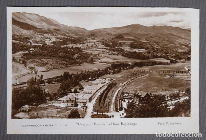 Postais: Tarjeta postal Camprod&oacute;n Artistic. Camps d'Esports al fons Espinanga-Foto V.Planesas