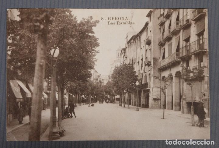 Postales: Tarjeta postal Gerona. Las Ramblas - Foto 1