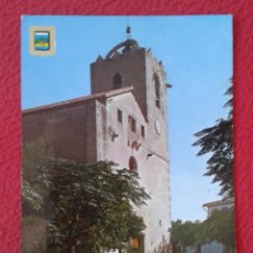 Postales: POSTAL SAN VICENTE DE MONTALT BARCELONA FACHADA IGLESIA PARROQUIAL, SEAT 600 CHURCH COCHE VOITURE.... Lote 262449285