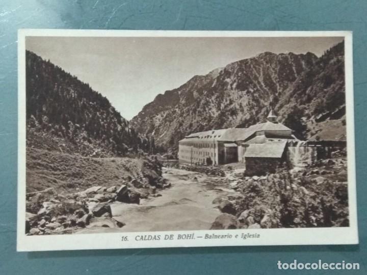Postales: POSTAL 16. CALDAS DE BOHI - BALNEARIO E IGLESIA.